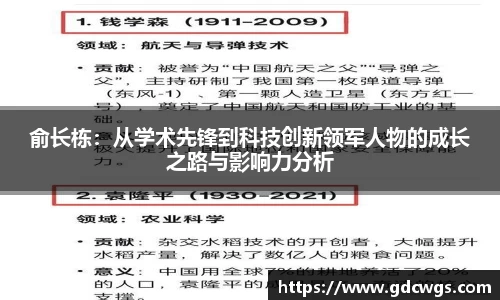 俞长栋：从学术先锋到科技创新领军人物的成长之路与影响力分析